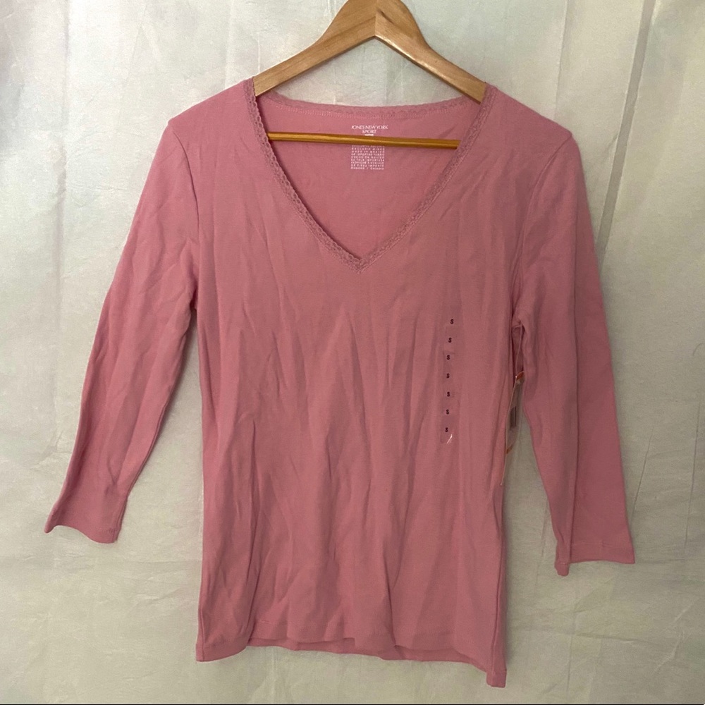 Jones New York Women’s pink vneck long sleeve S